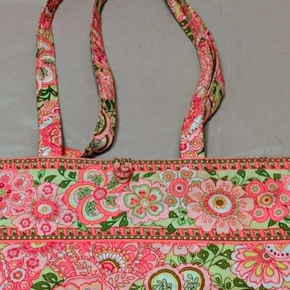 Small Vera Bradley Pink Petal Tote - Picture 6 of 7